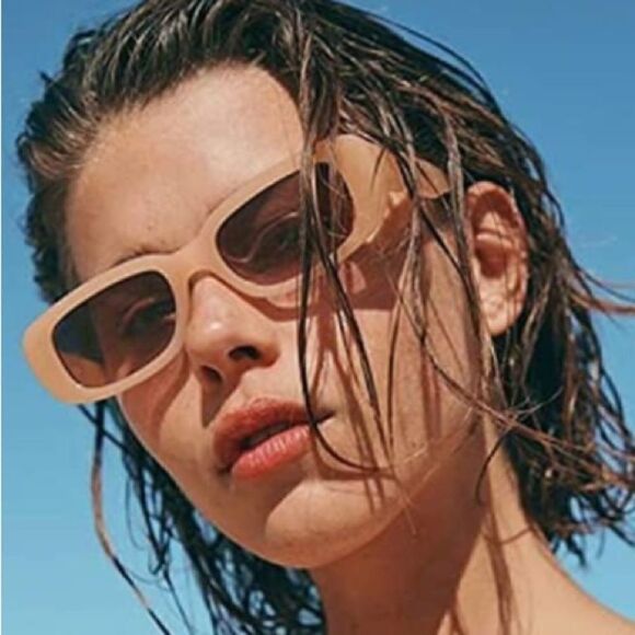 Tan Rectangle sunglasses   - Picture 1 of 3